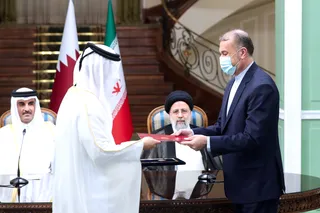 تصاویر نشست مطبوعاتی رئیس جمهور با امیر قطر