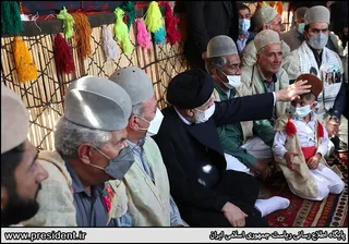حضور آیت‌الله رئیسی در جمع عشایر بویراحمدی تنگه گرگو