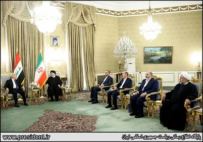 تصاویر استقبال رسمی آیت‌الله رئیسی از رئیس جمهور عراق