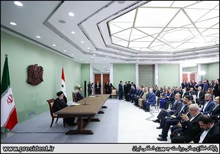 تصاویر نشست مطبوعاتی روسای جمهور ایران و سوریه و امضاء اسناد همکاری بین دو کشور