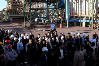 تصاویر افتتاح واحد احیای مستقیم مجتمع فولاد اسفنجی قائنات