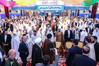 تصاویر مراسم جشن ازدواج ۳۱۳ زوج بوشهری