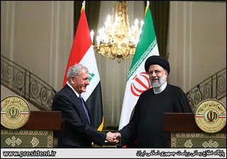 تصاویر نشست مطبوعاتی روسای جمهور ایران و عراق