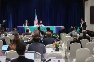 تصاویر نشست خبری رئیس جمهور با رسانه‌های بین‌المللی در نیویورک