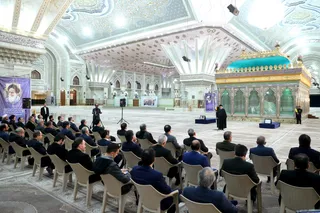 تصاویر تجدید میثاق آیت الله رئیسی و اعضای هیأت دولت با آرمان‌های امام راحل و شهدای انقلاب اسلامی