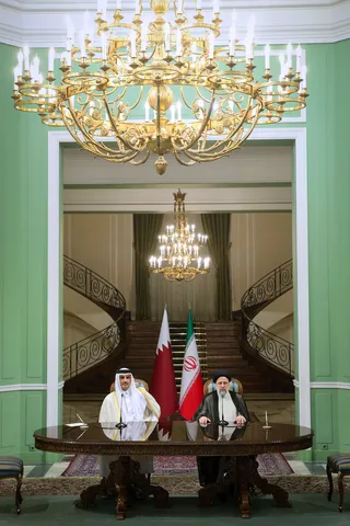 تصاویر نشست مطبوعاتی رئیس جمهور با امیر قطر