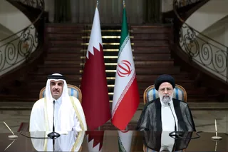 تصاویر نشست مطبوعاتی رئیس جمهور با امیر قطر