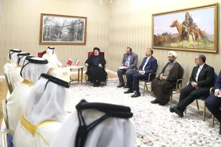 تصاویر دیدار امیر قطر با رئیس جمهور