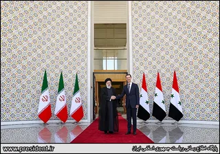 تصاویر مراسم استقبال رسمی از آیت الله رئیسی توسط رئیس جمهور سوریه