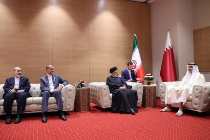 دیدار امیر قطر با رئیس جمهور