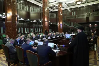 تصاویر آیت الله رئیسی در جمع شورای علمی، اساتید و جمعی از دانشجویان دانشگاه ملی مسکو