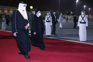تصاویر بدرقه رئیس جمهور در فرودگاه دوحه قطر