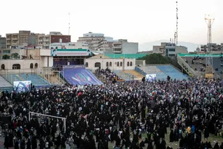 حضور رئیسی در ورزشگاه تختی تبریز