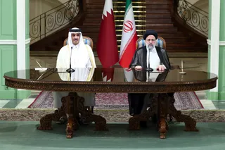 تصاویر نشست مطبوعاتی رئیس جمهور با امیر قطر