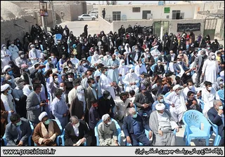 تصاویر بازدید هوایی از مناطق مرزی ایران و افغانستان و حضور و سخنرانی در روستای ملاعلی