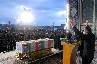 مراسم تشییع پیکر رئیس جمهور شهید و همراهان در مشهد