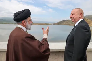 بازدید مشترک روسای جمهور ایران و آذربایجان از سد قلعه‌سی