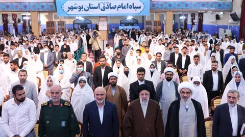 تصاویر مراسم جشن ازدواج ۳۱۳ زوج بوشهری