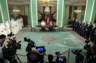 تصاویر نشست مطبوعاتی رئیس جمهور با امیر قطر