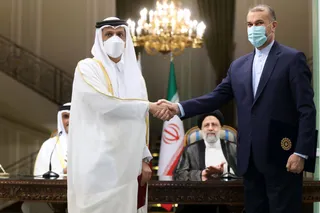 تصاویر نشست مطبوعاتی رئیس جمهور با امیر قطر