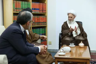 تصاویر  دیدار رئیس دفتر رئیس جمهور با مراجع عظام در قم