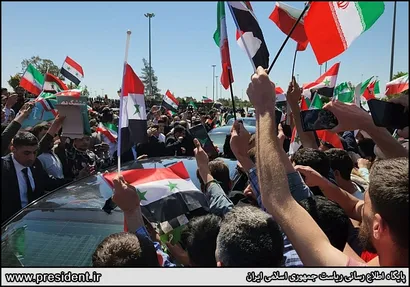 تصاویر استقبال جمعی از شهروندان سوری از آیت‌الله رئیسی