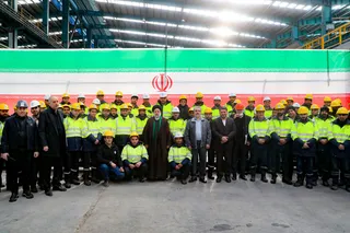 تصاویر افتتاح واحد احیای مستقیم و خط تولید کلاف مجتمع فولاد بافق