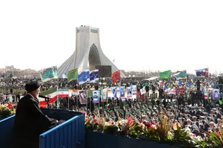 تصاویر سخنرانی در اجتماع باشکوه راهپیمایان ۲۲ بهمن ۱۴۰۱