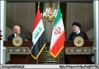 تصاویر نشست مطبوعاتی روسای جمهور ایران و عراق