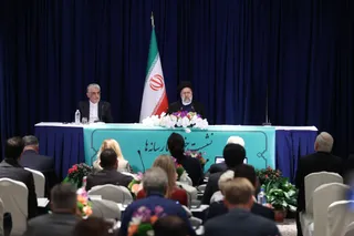 تصاویر نشست خبری رئیس جمهور با رسانه‌های بین‌المللی در نیویورک