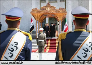 تصاویر استقبال رسمی آیت‌الله رئیسی از رئیس جمهور عراق