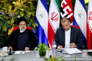 تصاویر نشست امضای اسناد همکاری و مصاحبه مطبوعاتی روسای جمهور ایران و نیکاراگوئه