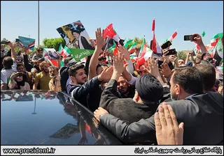 تصاویر استقبال جمعی از شهروندان سوری از آیت‌الله رئیسی