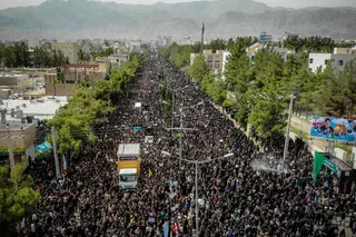 مراسم تشییع پیکر رئیس جمهور شهید و همراهان در بیرجند
