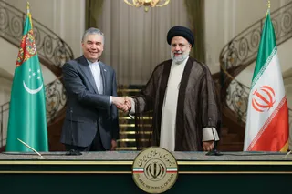 تصاویر  امضای اسناد همکاری میان تهران و عشق‌آباد و مصاحبه مطبوعاتی رئیس جمهور و رئیس شورای مصلحت خلق ترکمنستان