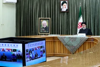 تصاویر سخنرانی ویدئو کنفرانسی در اجلاس سران بریکس پلاس