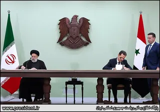 تصاویر نشست مطبوعاتی روسای جمهور ایران و سوریه و امضاء اسناد همکاری بین دو کشور