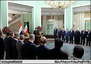 تصاویر نشست مطبوعاتی روسای جمهور ایران و عراق