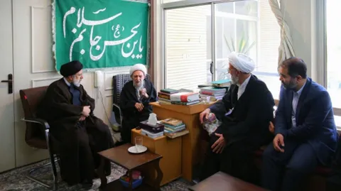 رئیس جمهور به دیدار آیت‌الله ناصری دولت‌آبادی رفت
