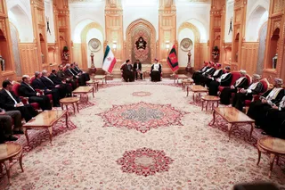 تصاویر مراسم استقبال رسمی سلطان عمان از آیت الله رئیسی در قصر العلم
