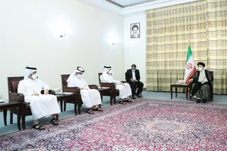 تصاویر دیدار دکتر رئیسی با وزیر خارجه قطر