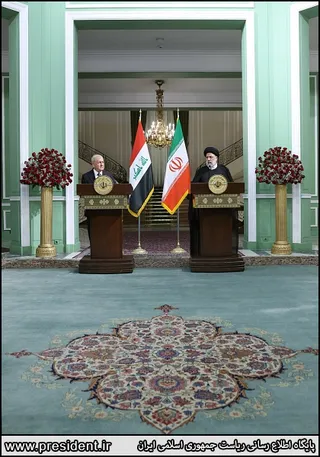 تصاویر نشست مطبوعاتی روسای جمهور ایران و عراق