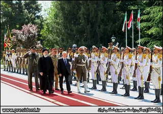تصاویر استقبال رسمی آیت‌الله رئیسی از رئیس جمهور عراق
