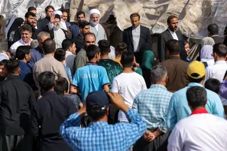 تصاویر بازدید دکتر رئیسی از روستای قلعه جی کردستان