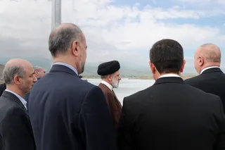بازدید مشترک روسای جمهور ایران و آذربایجان از سد قلعه‌سی