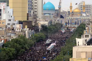 مراسم تشییع پیکر رئیس جمهور شهید و همراهان در مشهد