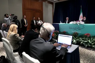 تصاویر نشست خبری رئیس جمهور با رسانه‌های بین‌المللی در نیویورک