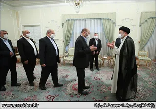تصاویر دیدار رئیس دفتر سیاسی جنبش حماس با رئیس جمهور