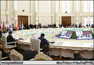 سخنرانی آیت الله رئیسی در اجلاس سران سازمان همکاری شانگهای