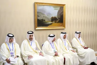 تصاویر دیدار امیر قطر با رئیس جمهور